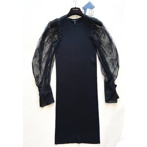 Louis Vuitton Black Lace Knit Dress M/ 38